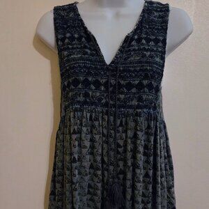 Sigrid Olsen blue and grey blouse size XS
